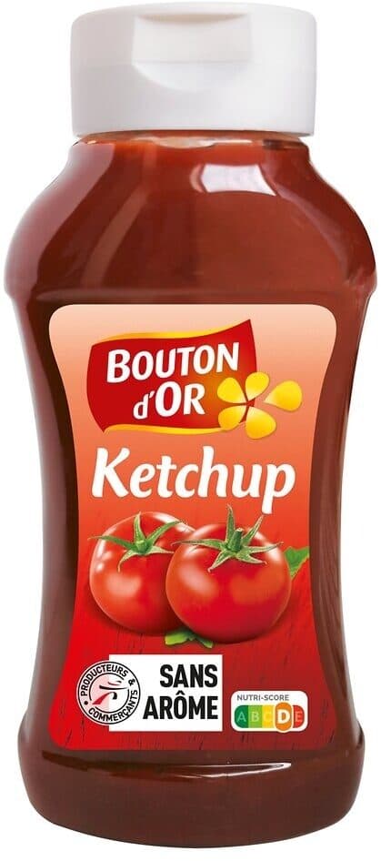 Bouton d'or Ketchup nature flacon souple 560g packshot