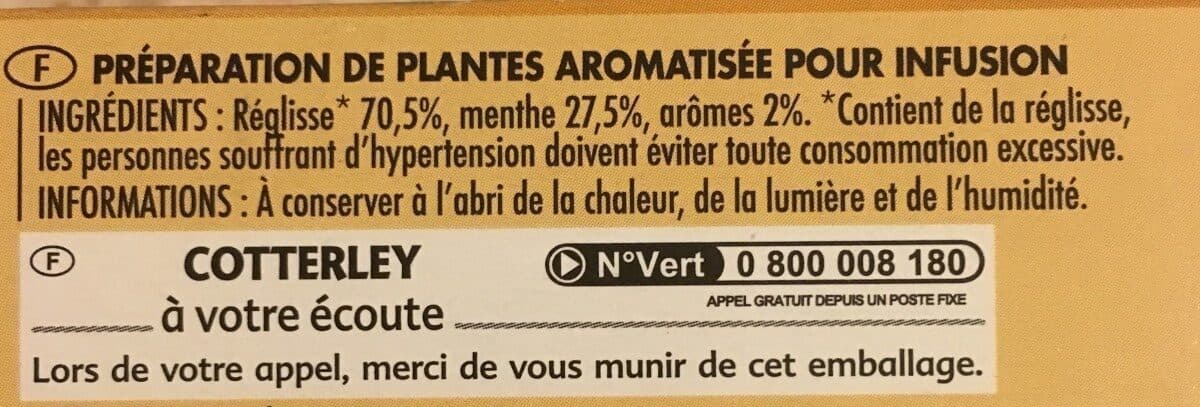 Cotterley Infusion Réglisse Menthe packshot