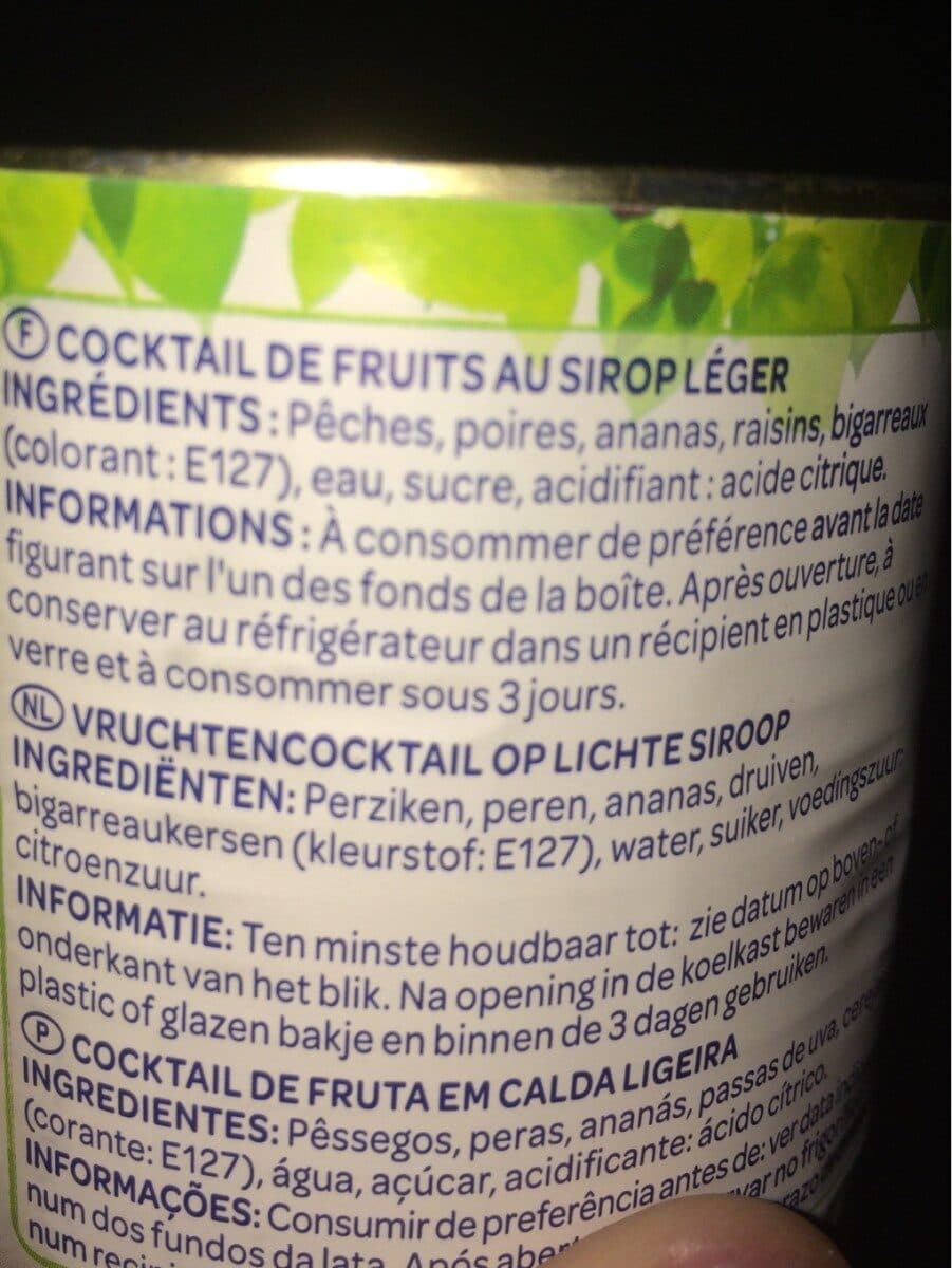 Paquito COCKTAIL DE FRUITS AU SIROP LEGER - boîte 1/2 packshot