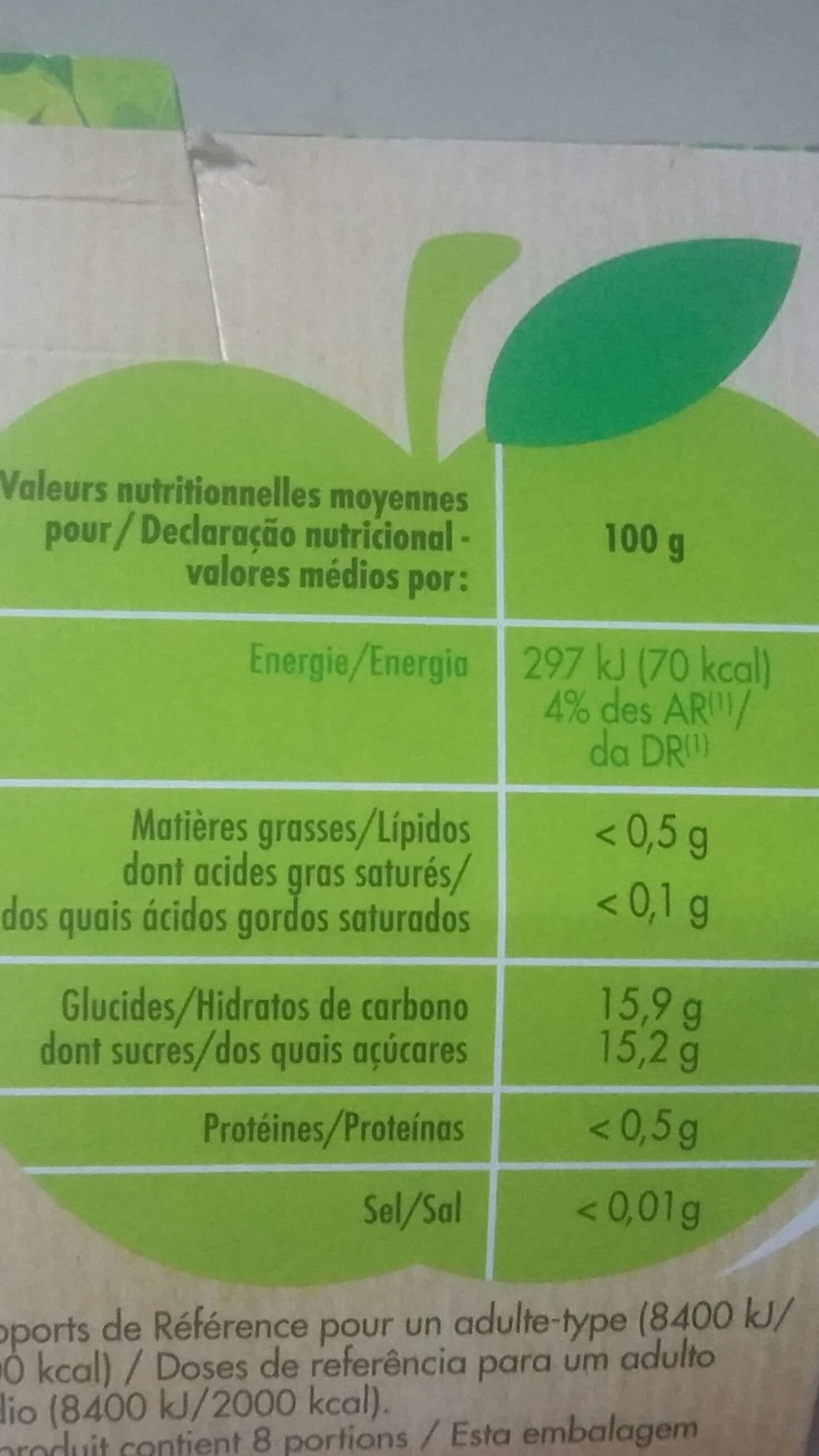 Paquito COUPELLES Compote de pommes allégée en sucres - 8 x 100 g packshot