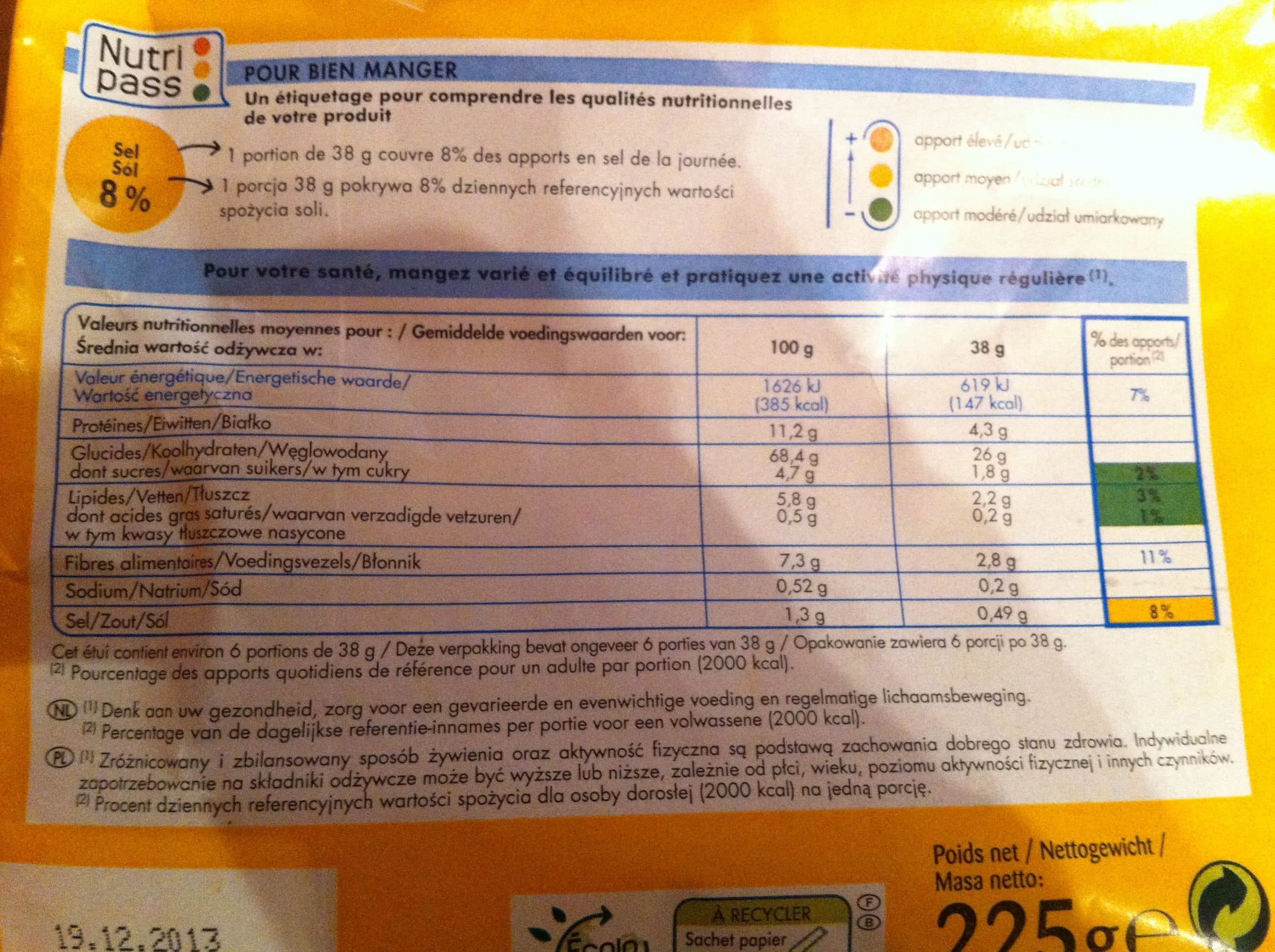 Chabrior Petits pains grillés au blé complet sans sucres ajoutés packshot