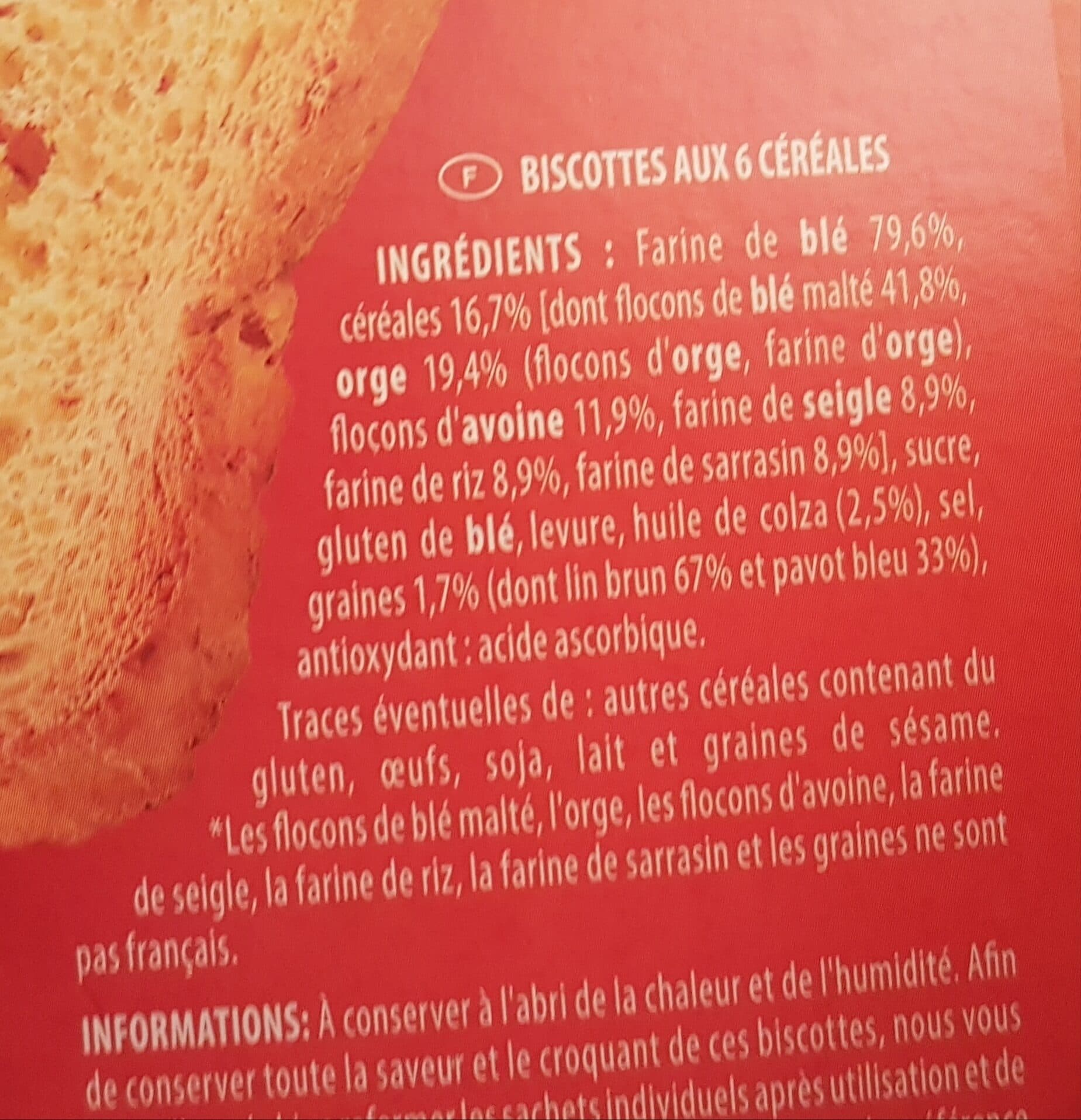Chabrior Biscottes aux 6 céréales x36 packshot