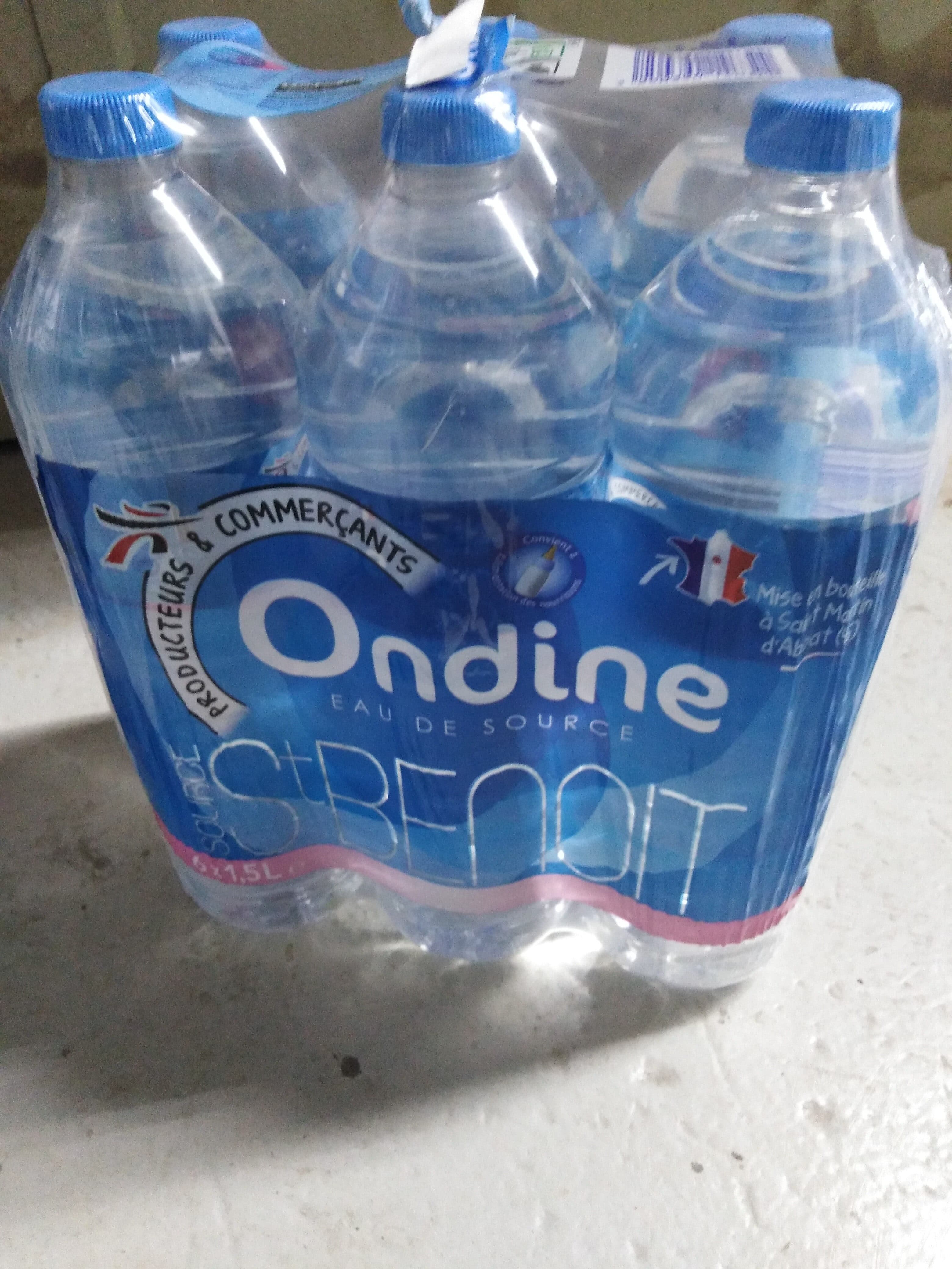 Ondine Ondine, Eau de source naturelle, le pack de 6x1.5 l 9 l packshot