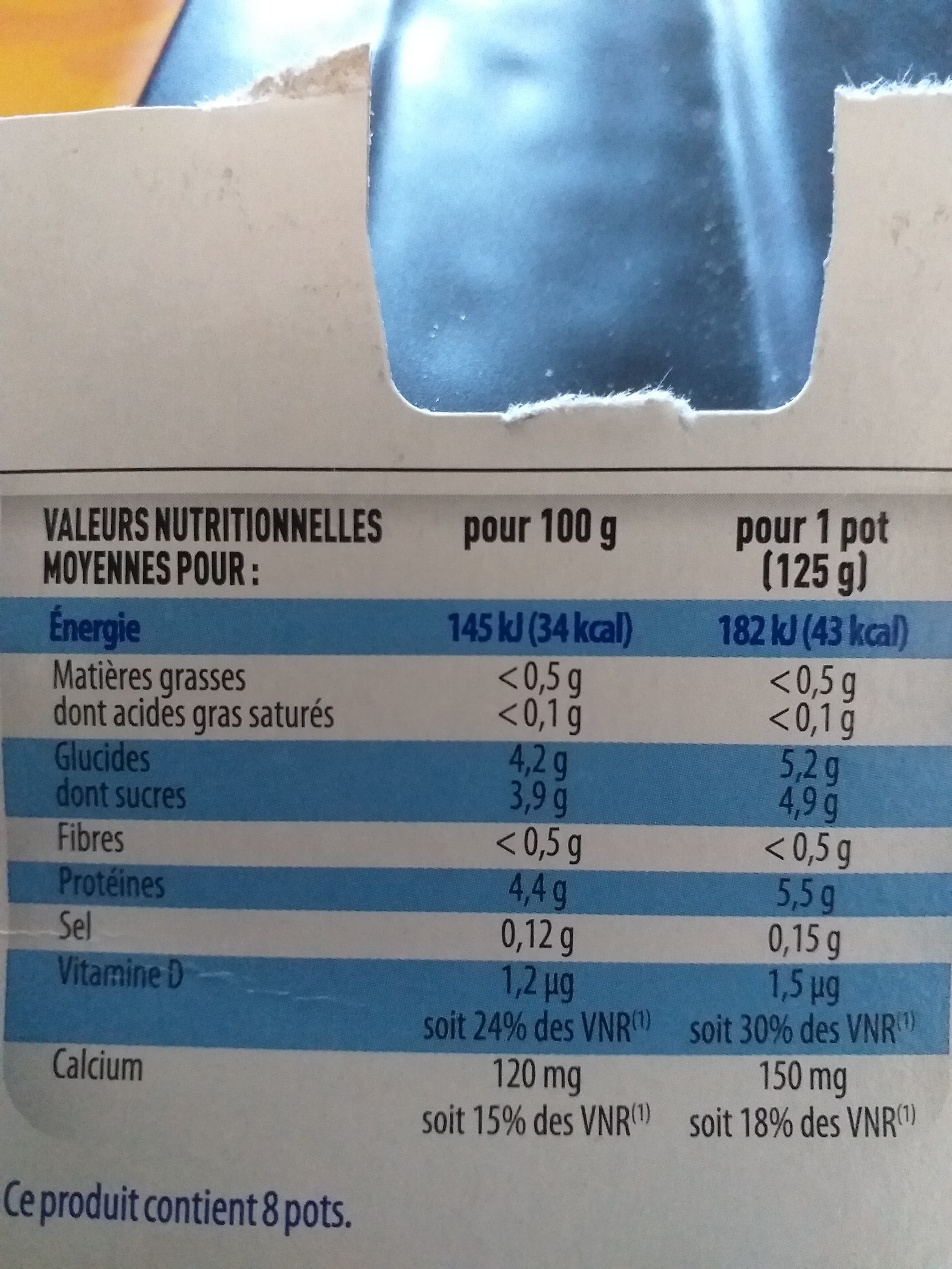 Pâturages Yaourt 0% saveur vanille 8x125g packshot