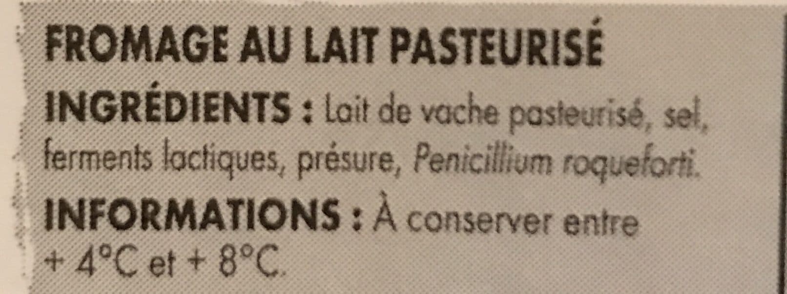 Itineraire de nos regions Bleu d'auvergne aop 125g packshot