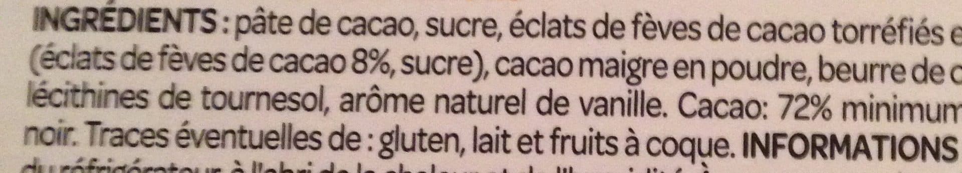 Ivoria Tablette dégustation chocolat noir aux éclats de fèves de cacao - 100g packshot