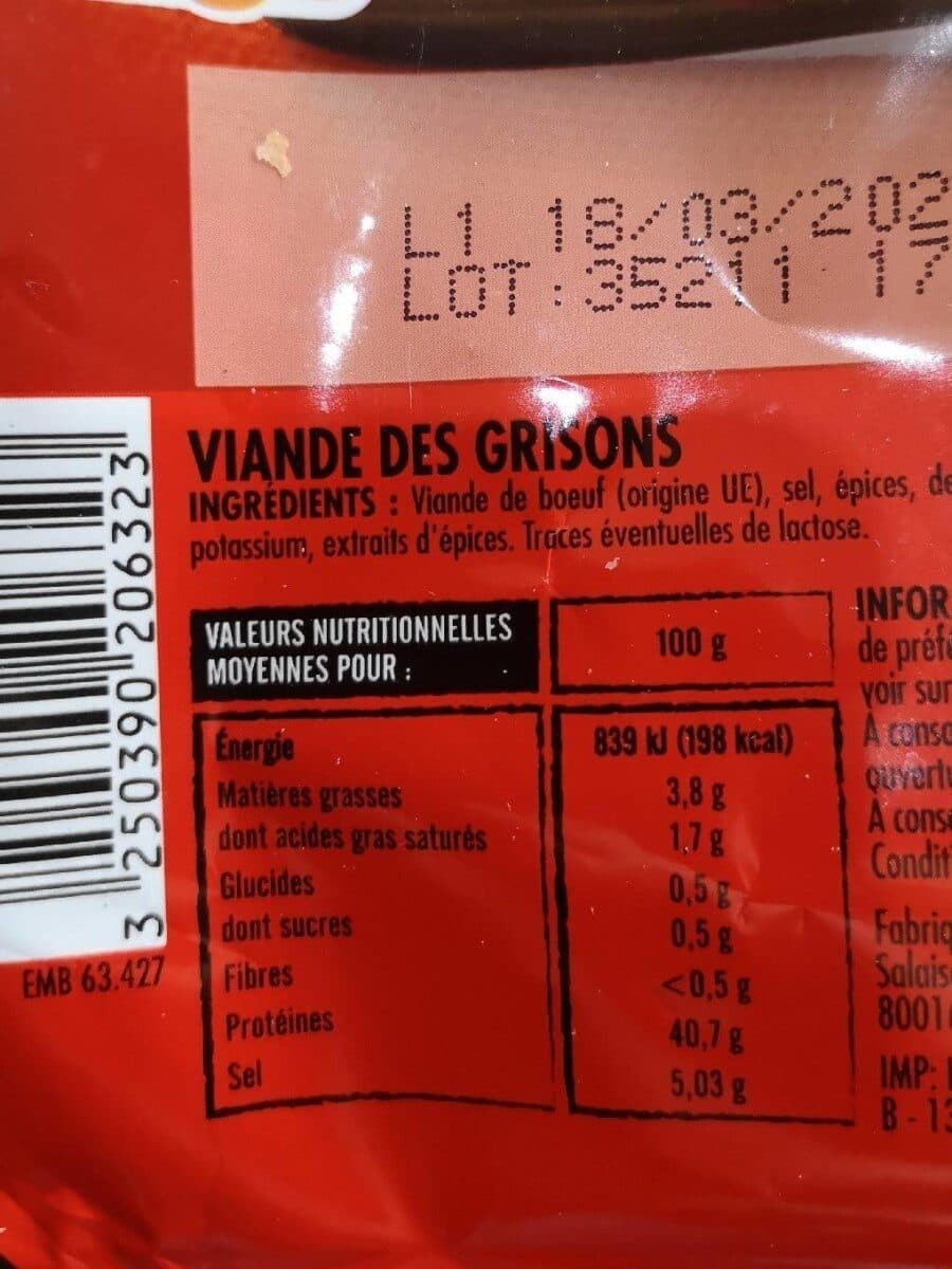 Itinéraire des Saveurs Viande des grisons packshot