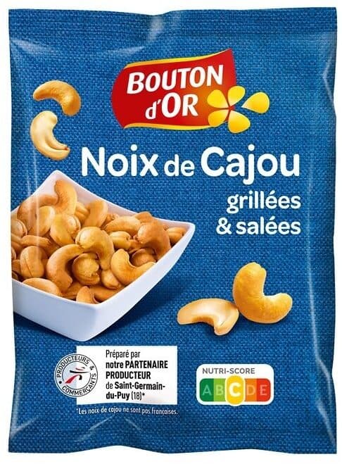 Bouton d’or Noix de cajou grillées et salées packshot