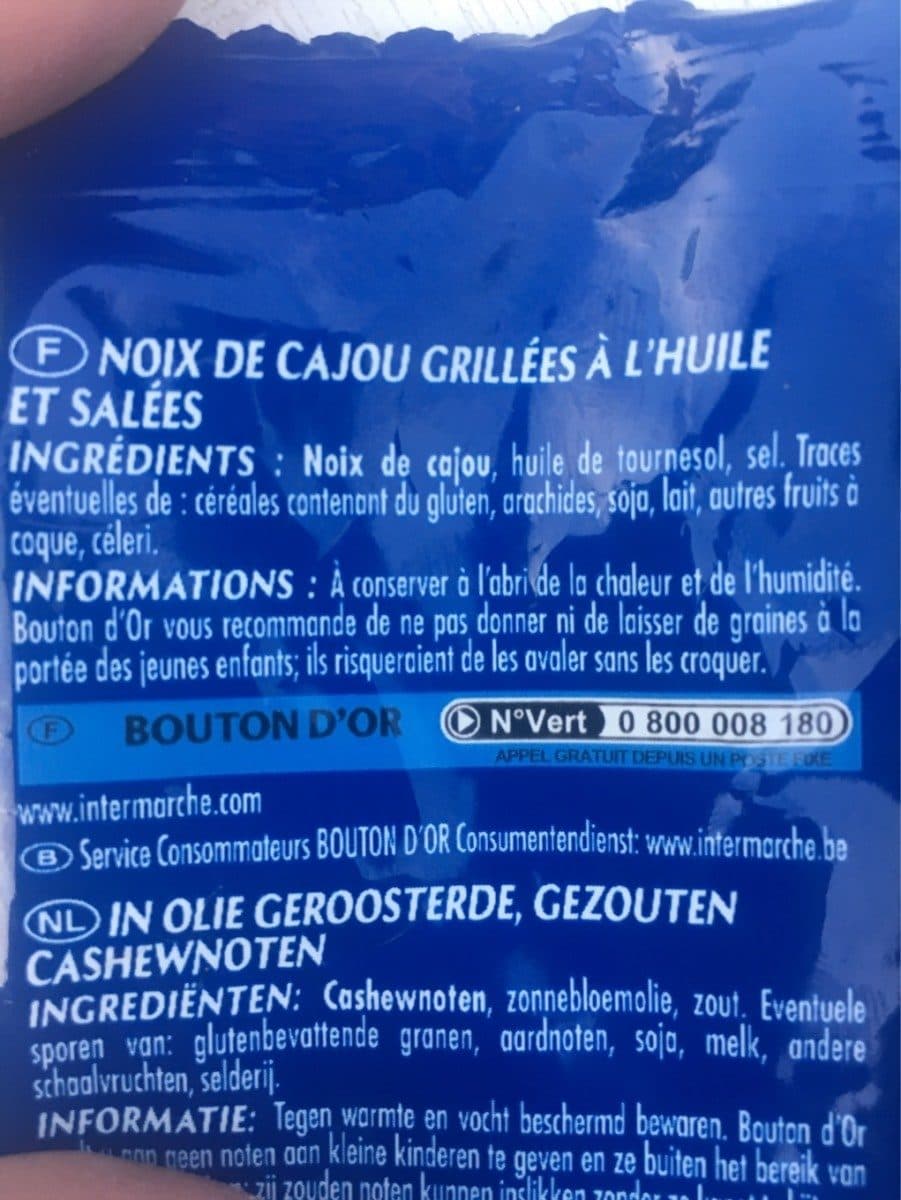 Bouton d’or Noix de cajou grillées et salées packshot