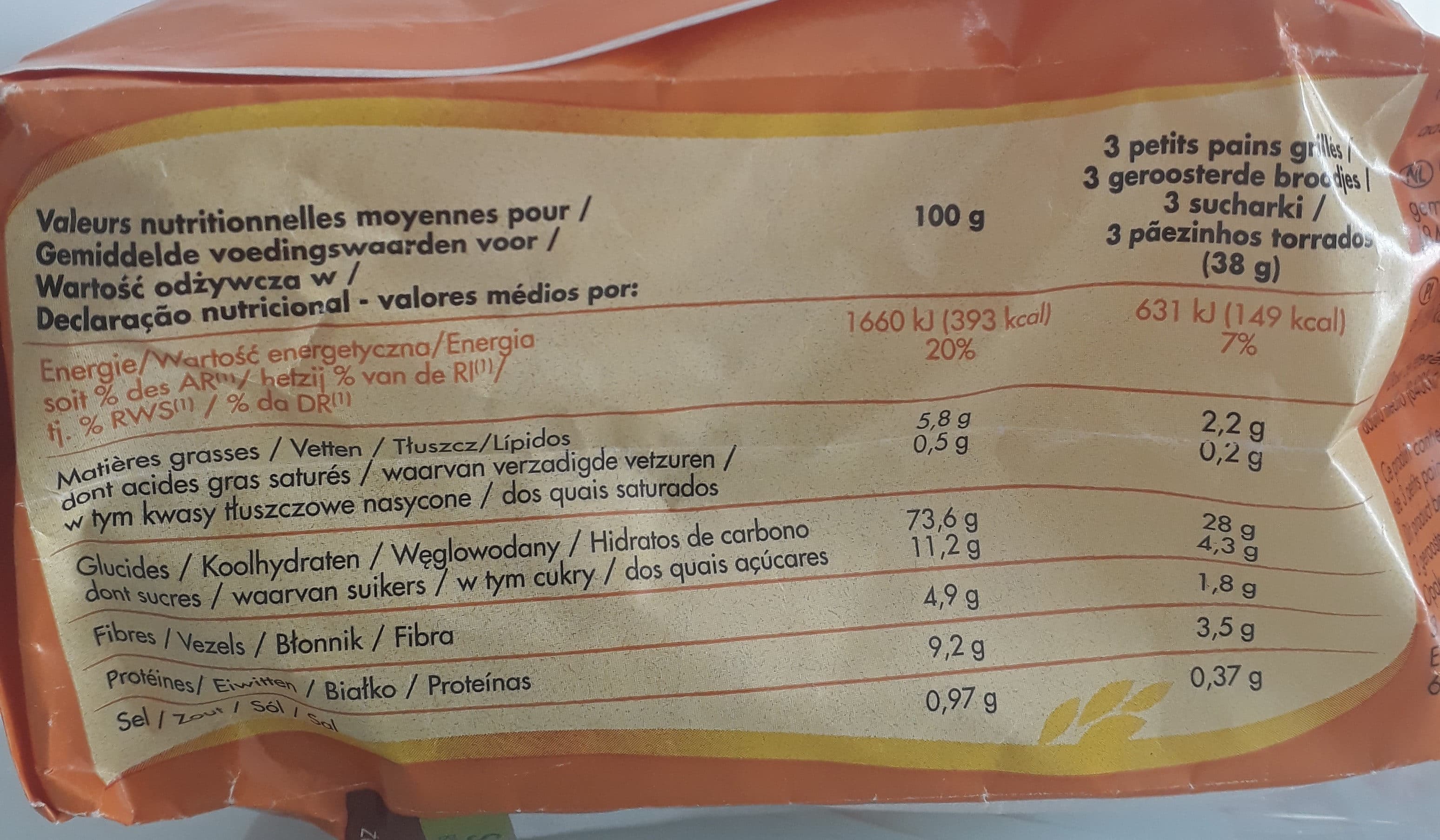 Chabrior Petits pains grillés goût brioché packshot