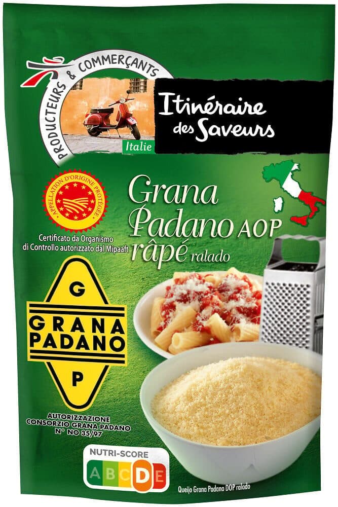 Itinéraire des Saveurs Grana padano rape 12 mois aop lc 100g packshot