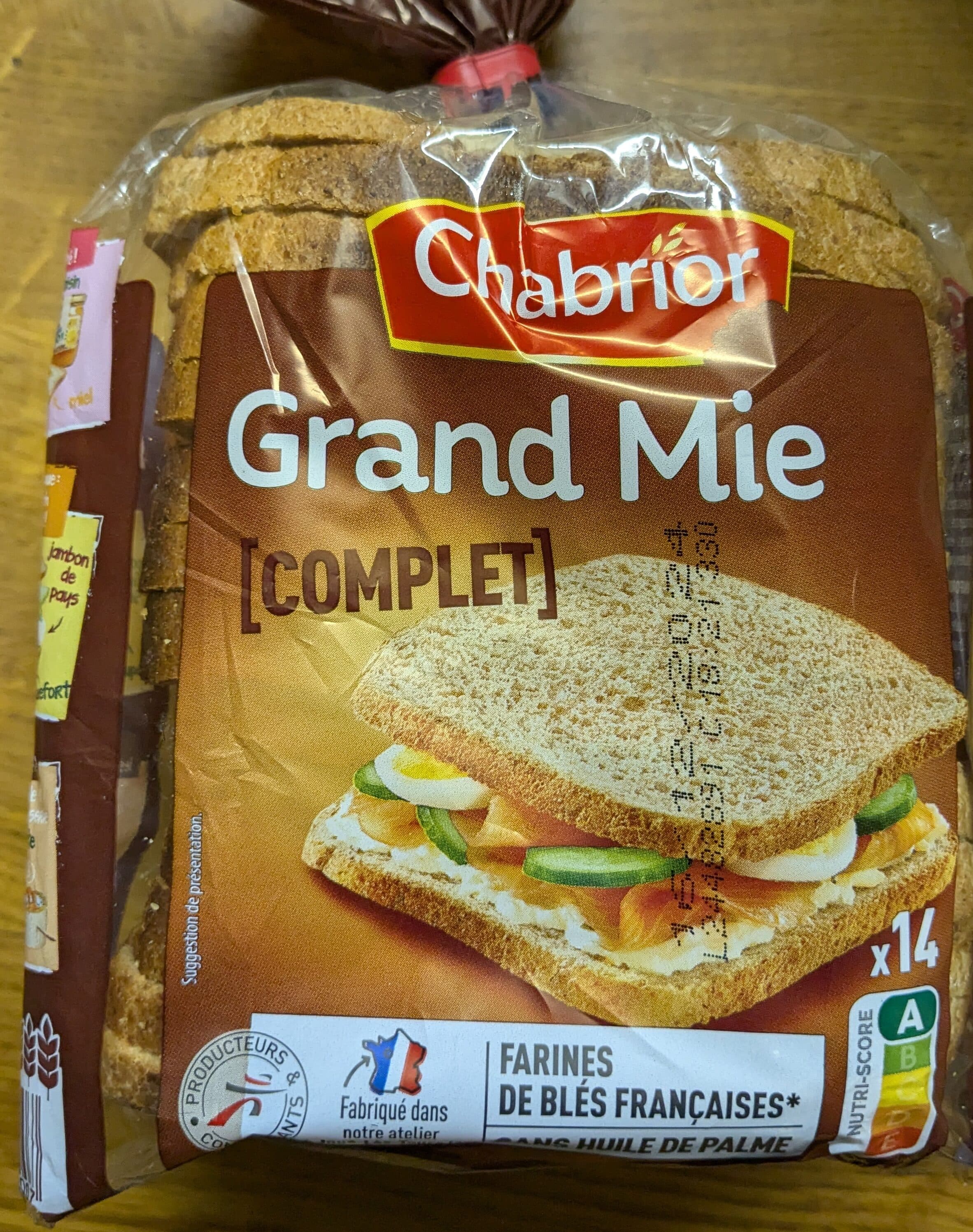 Chabrior Pain de mie Grand Mie complet packshot