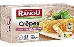Monique ranou Crêpes Jambon Fromage x20 surgelées 1kg packshot