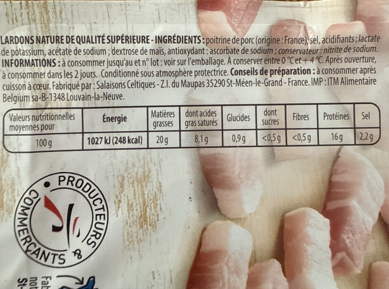 Monique ranou Lardons nature 2x100g packshot