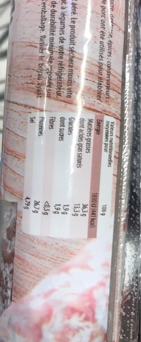 Groupe louis delhaize Saucisse sèche pur porc packshot