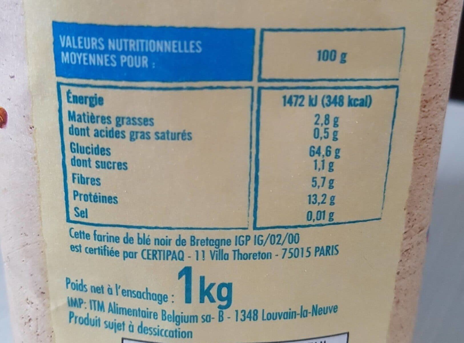 Itineraire de nos regions Farine de blé noir de bretagne igp packshot