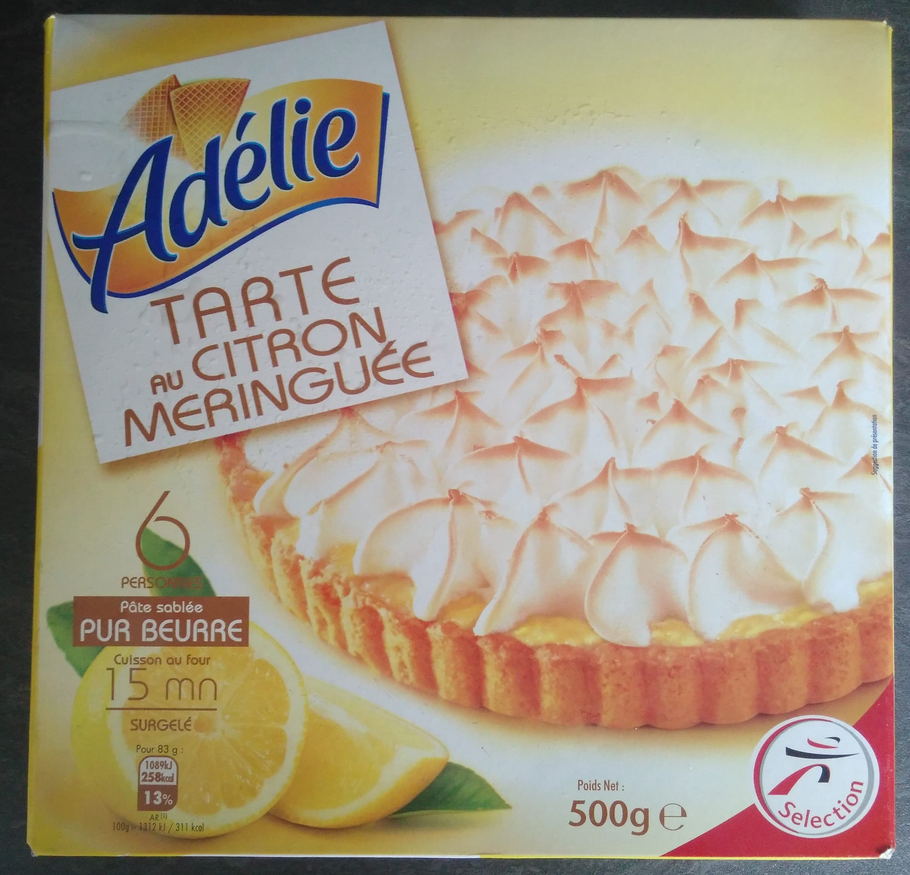 Adélie Tarte Au Citron Meringuée, Pâte Sablée Pur Beurre, La Boîte De packshot