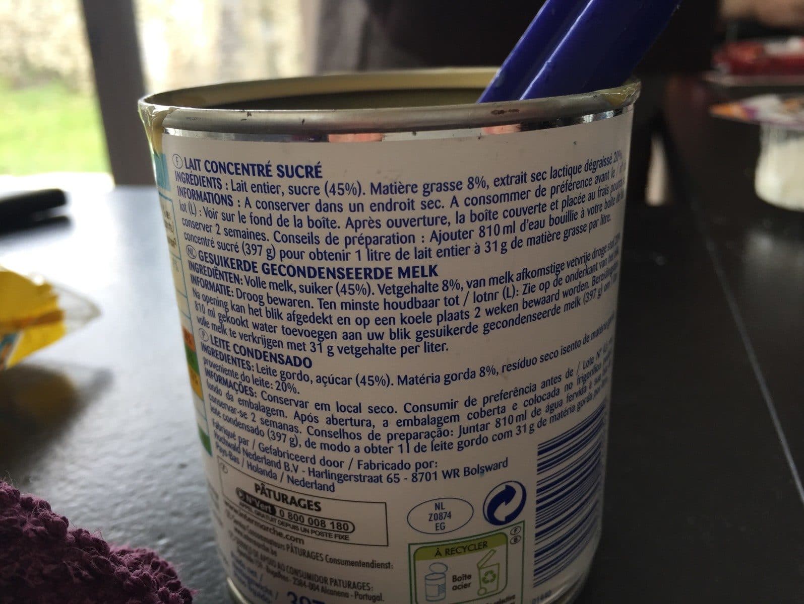 Pâturages Lait concentré sucré packshot