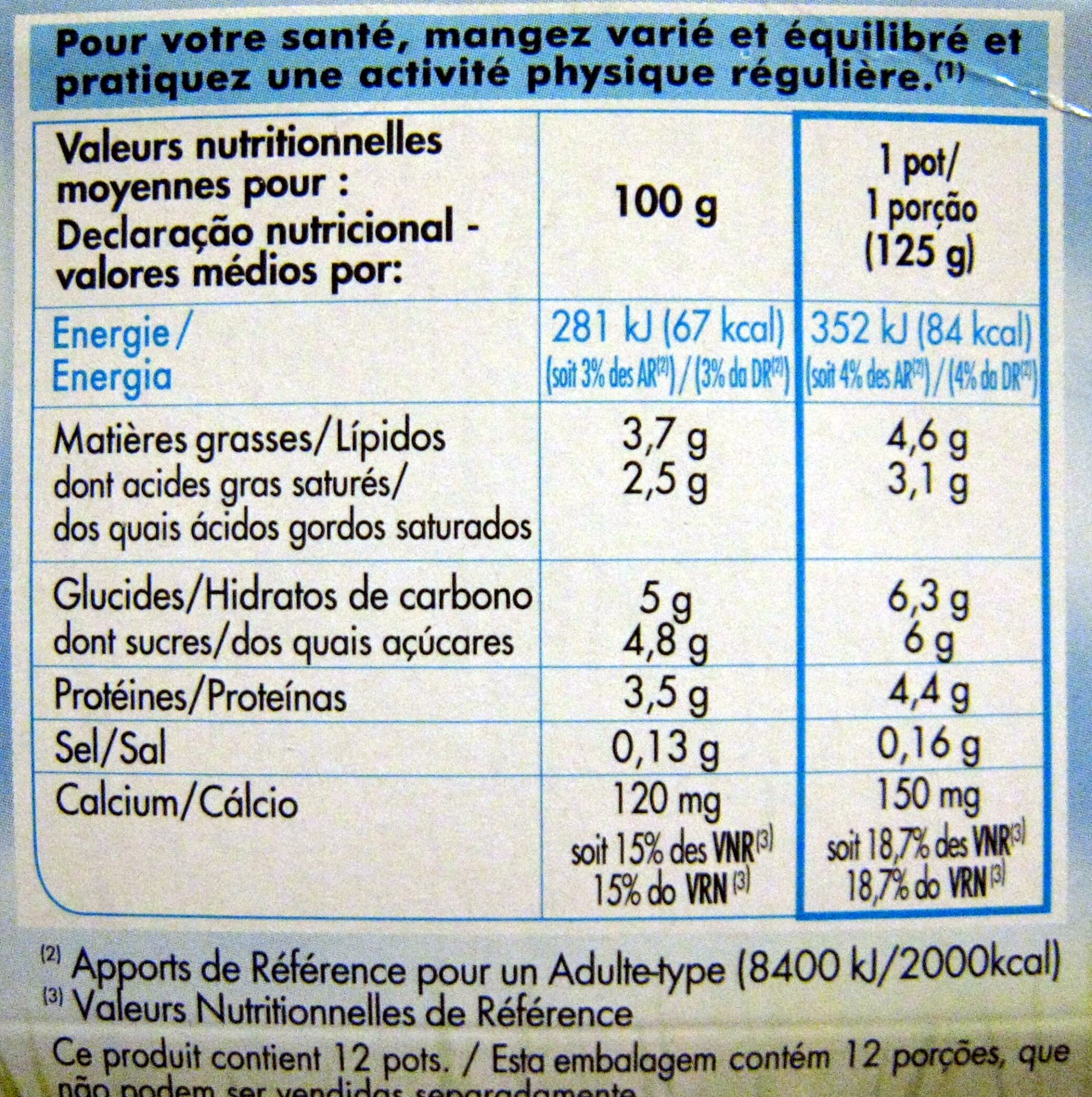 Pâturages Yaourt étuvé bio nature 12x125g packshot