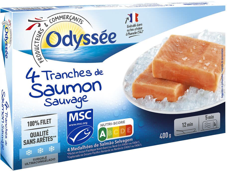 Intermarché 4 tranches de saumon sauvage MSC 4x100g packshot