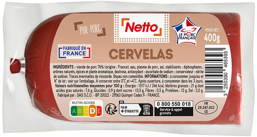 Netto CERVELAS 400g packshot