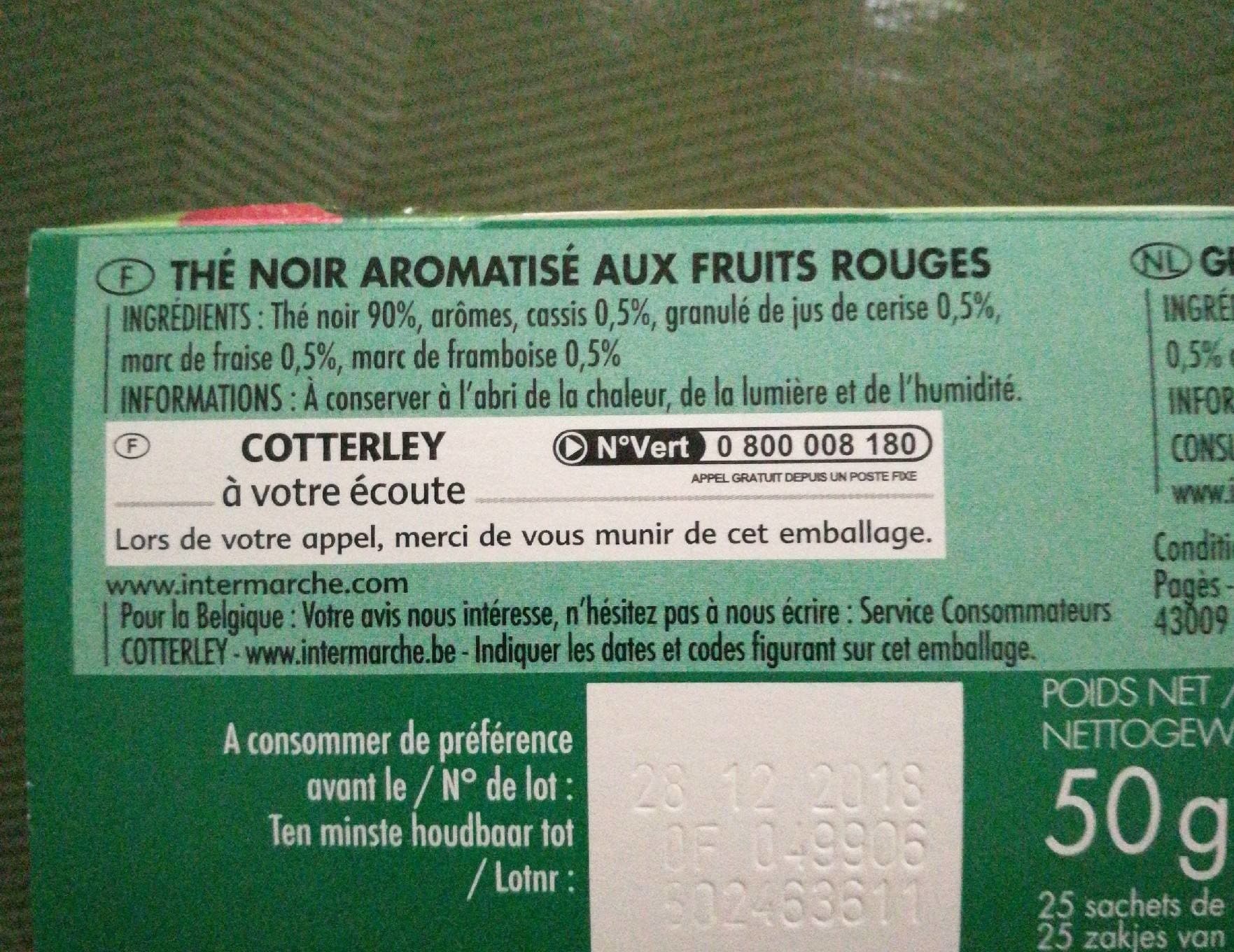 Cotterley Thé Fruits Rouges packshot