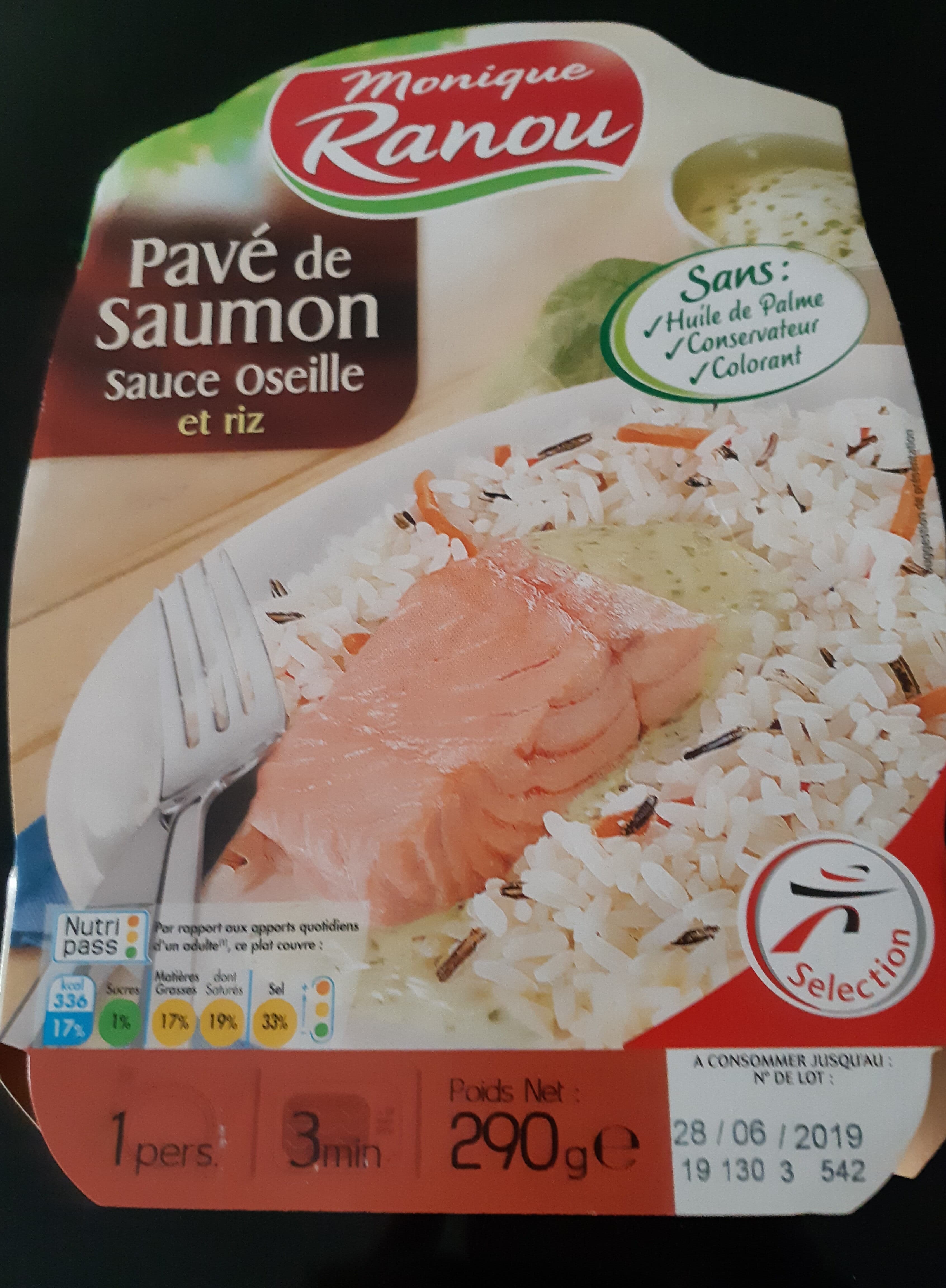 Claude Léger SAUMON SAUCE OSEILLE ET DUO RIZ 290g packshot