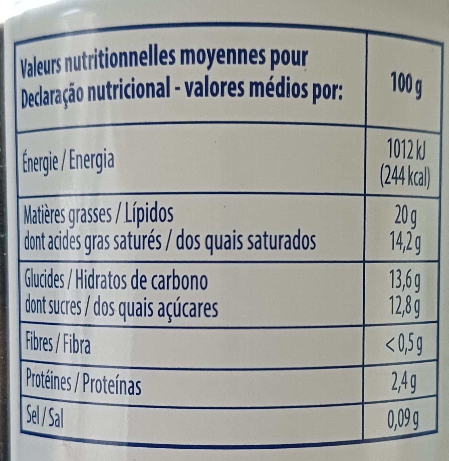 Intermarché Creme legere uht sucree sous pression 20% mg 250g packshot