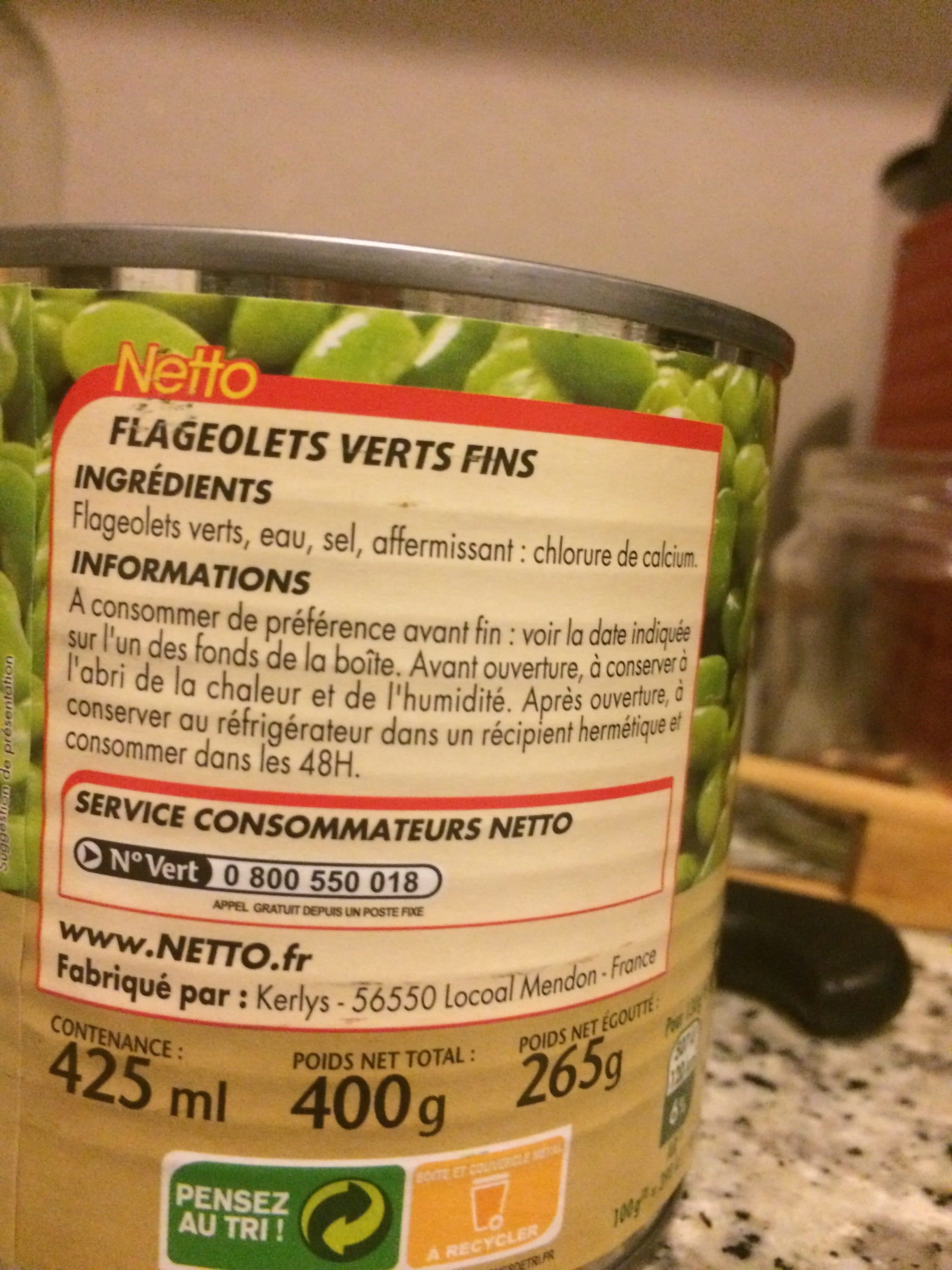 Netto Flageolets verts fins - 1/2 265g packshot