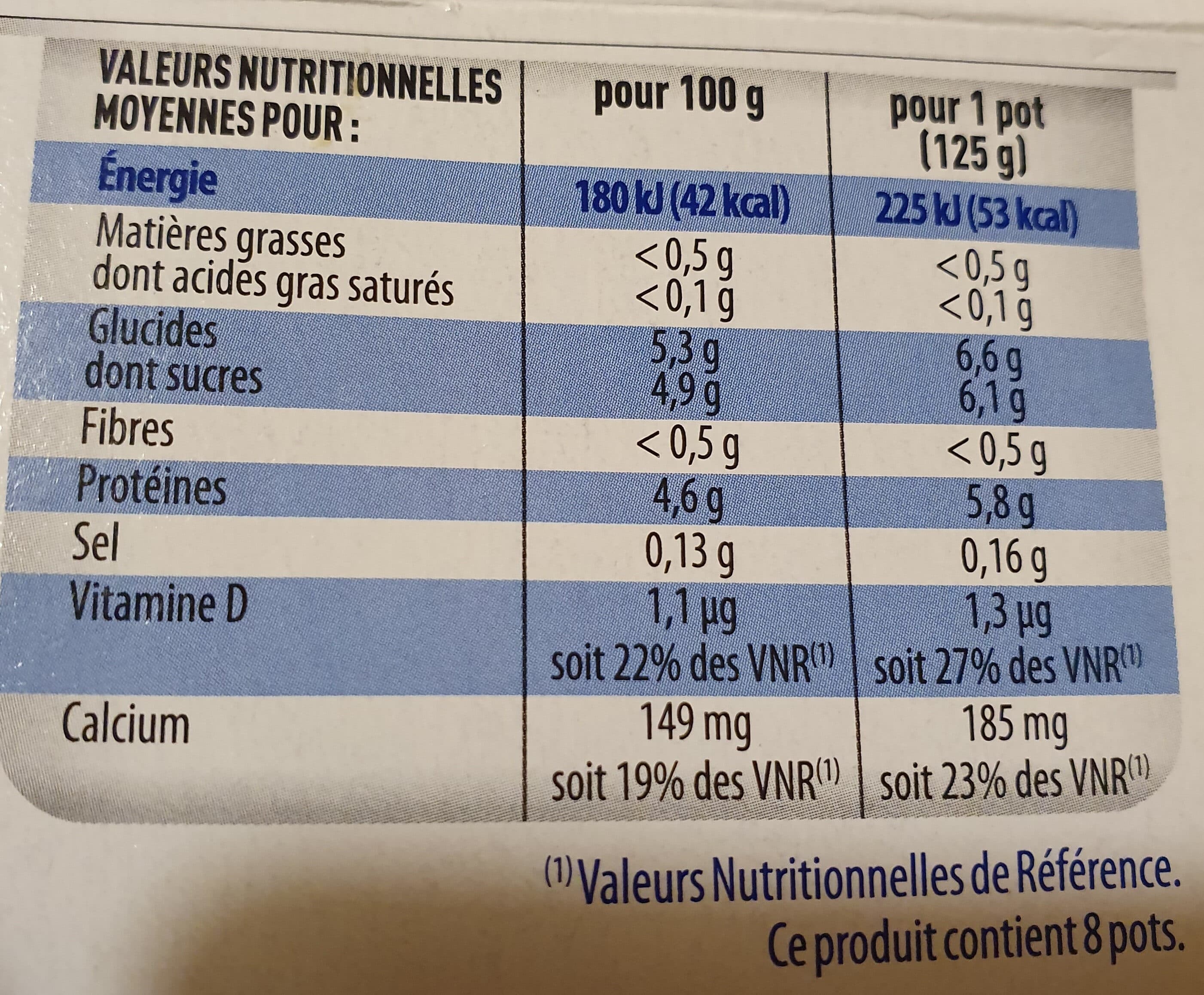 Printiligne Le brasse - yaourt nature 0% 8x125g packshot