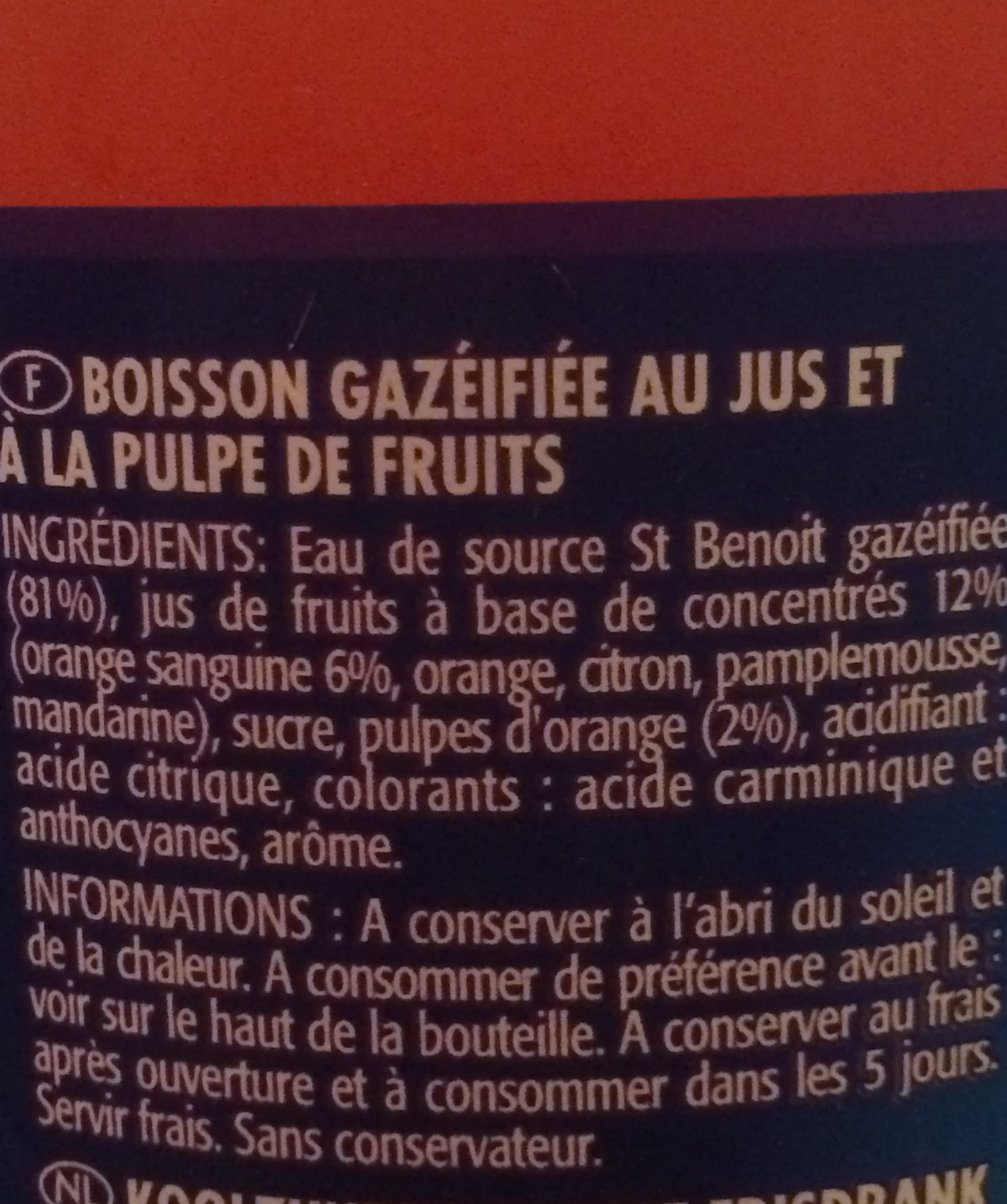 Look Look pulp' Orange sanguine PET 1,5L packshot