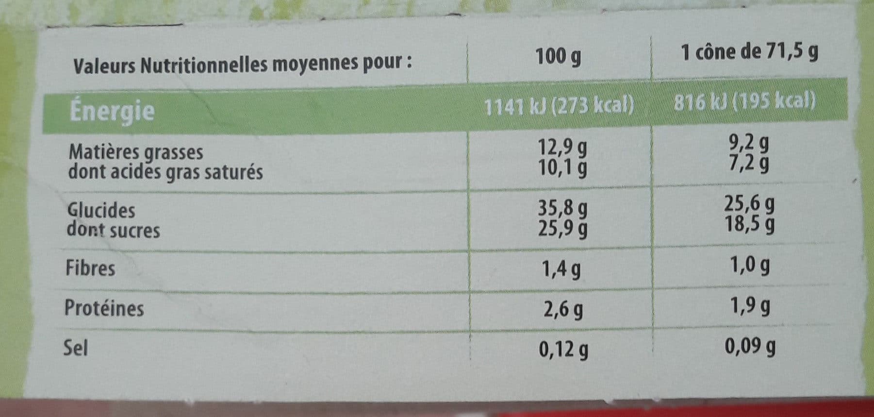 Adélie Cône pistache - chocolat (G) pépites de chocolat et nougatine x6 - 120mL packshot