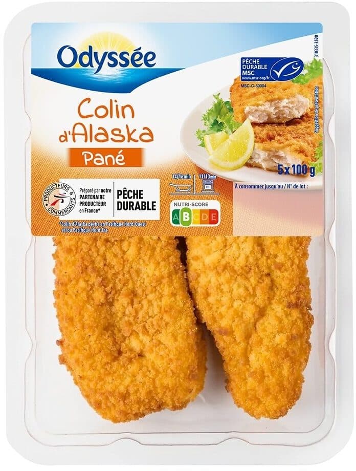 Odyssee Pané au colin d'Alaska x5 - MSC - 500g packshot