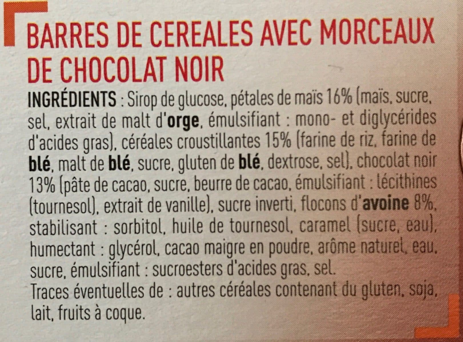 Netto Barres de céréales au chocolat noir x6 packshot