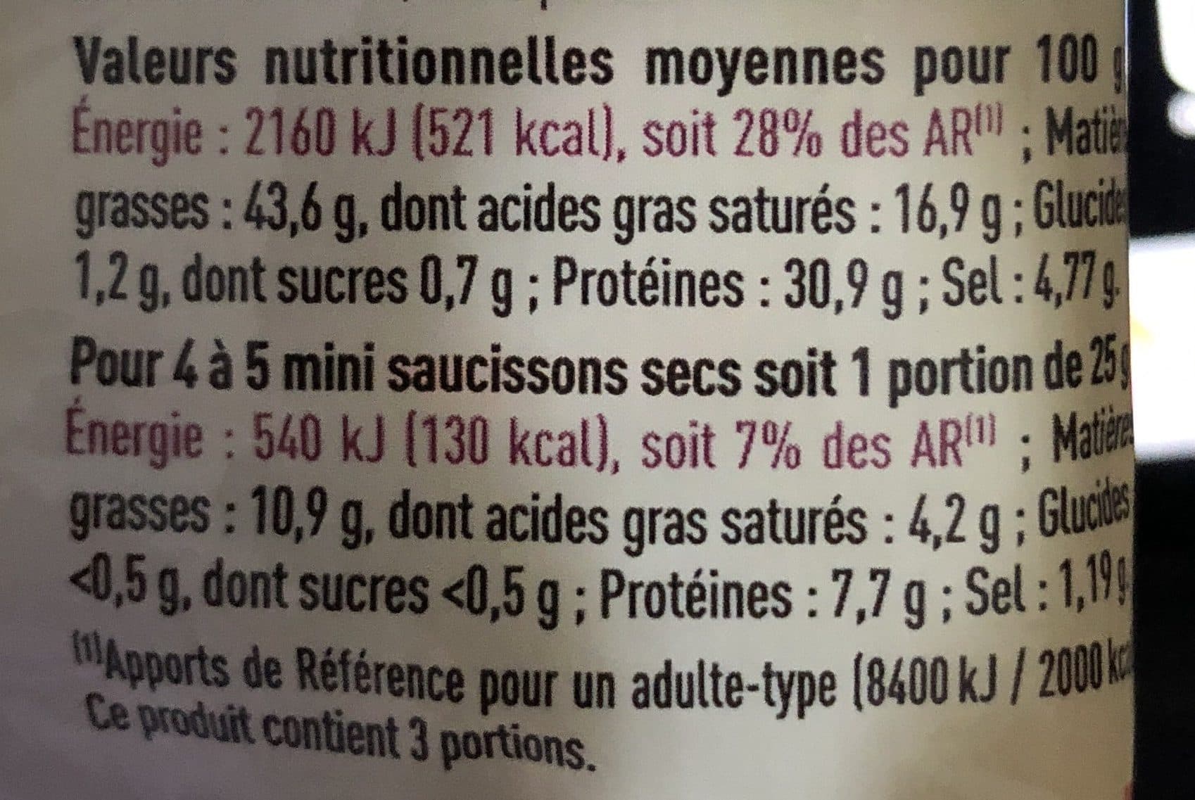 Netto HD mini-saucissons secs natures 75g packshot