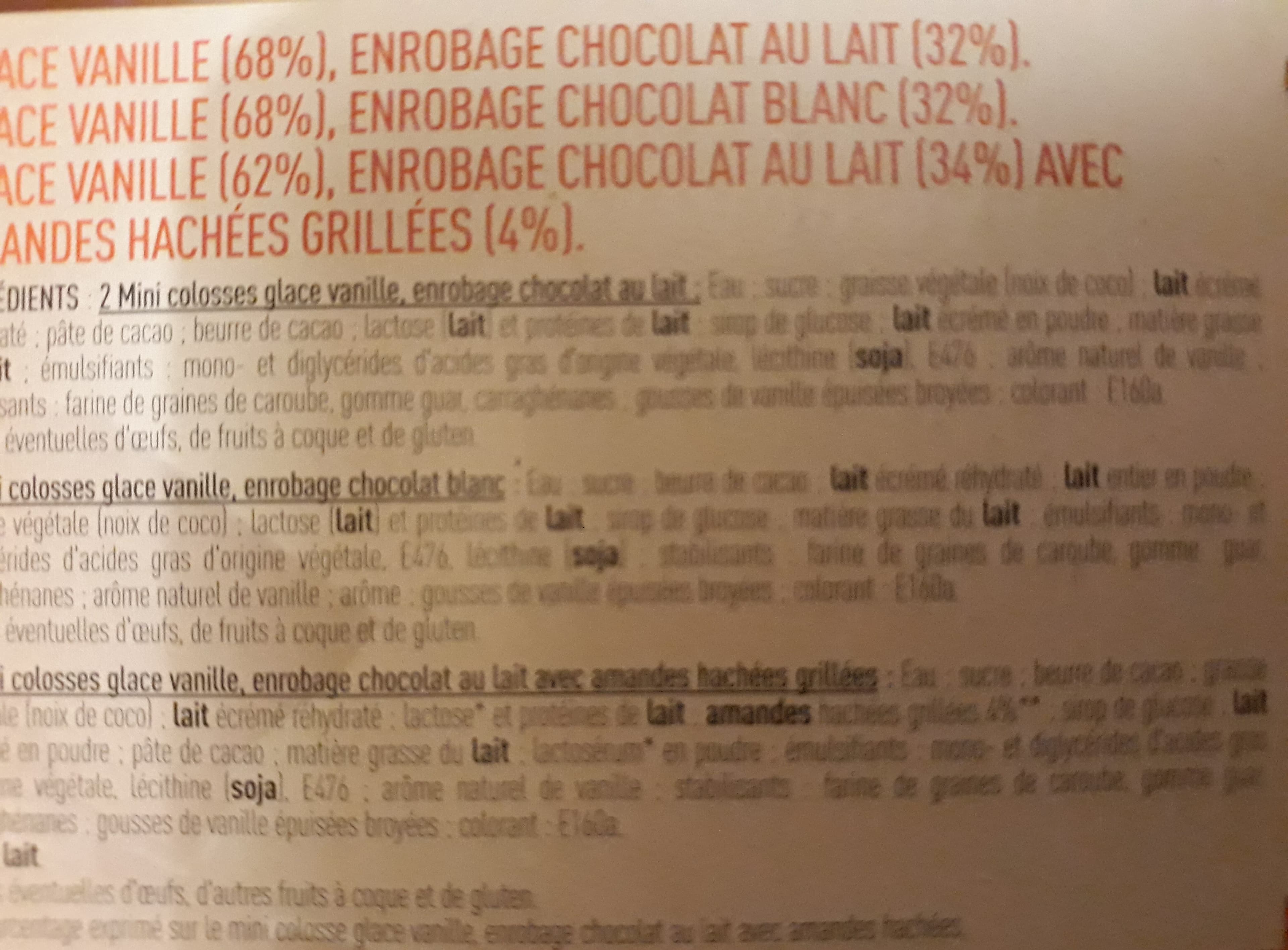 Netto Mini vanille (G) chocolat blanc x2 - chocolat lait amandes x2 - chocolat lait x2 - 60mL packshot