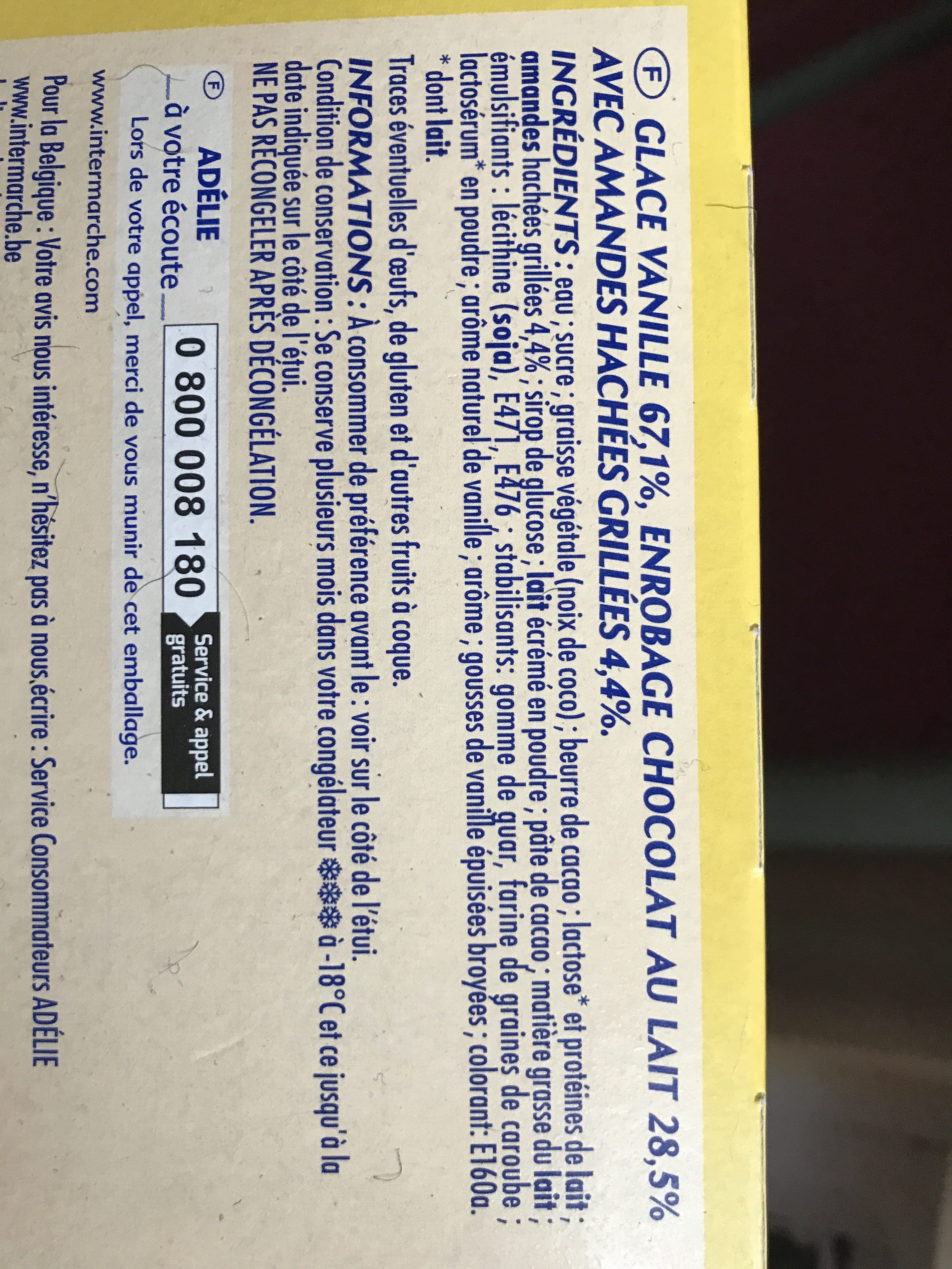 Adélie Colosse vanille (G) enrobage chocolat au lait - amandes packshot