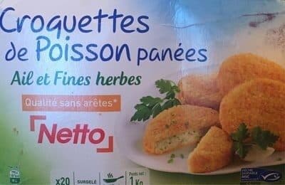Netto Croquettes de poisson panées Ail et fines herbes MSC 1kg packshot