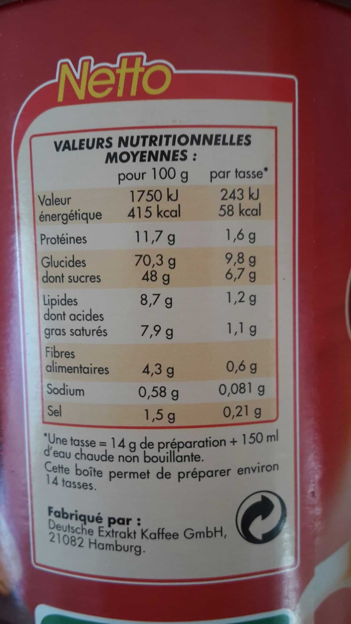 Netto Cappuccino Nature - 200g packshot