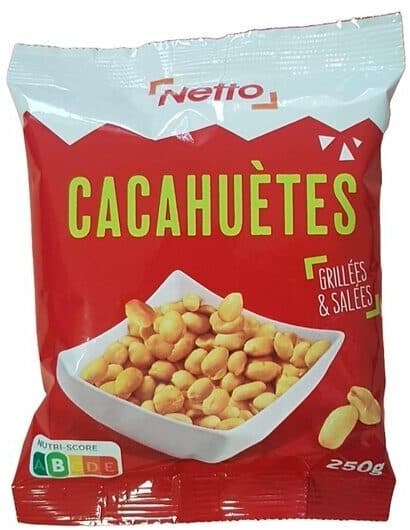 Netto Cacahuètes grillées et salées packshot
