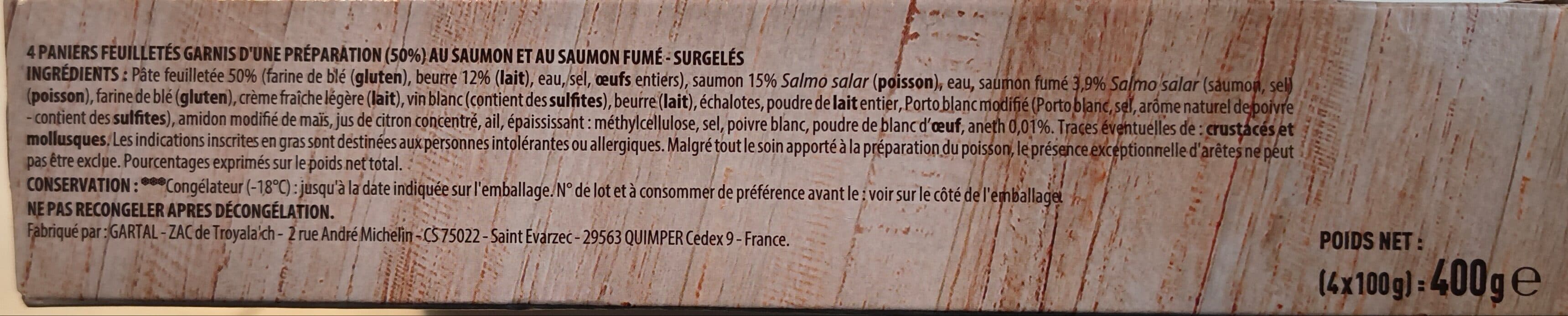 Claude Léger 4 Paniers feuilletés aux 2 saumons - 4 x 100g packshot