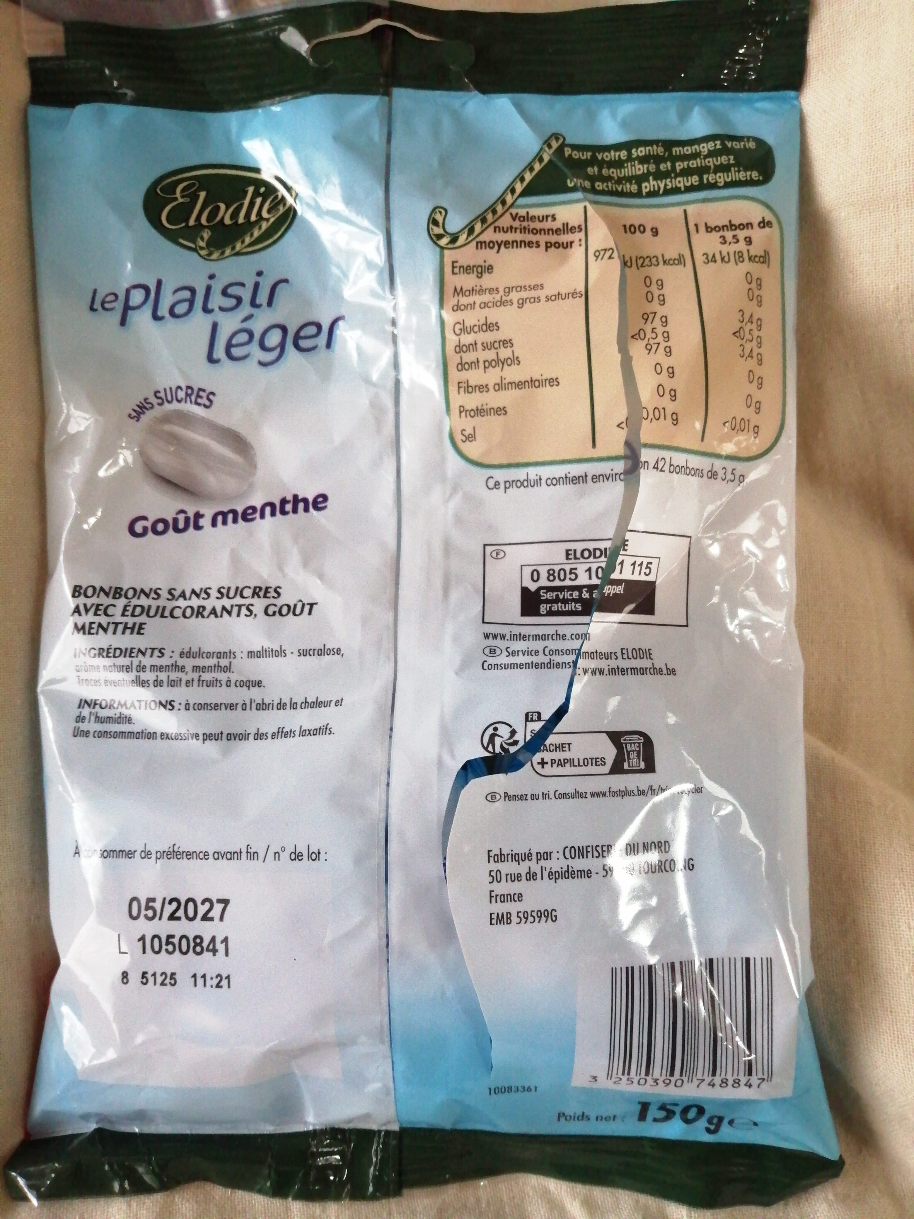 Elodie Le Plaisir Léger sans sucres packshot