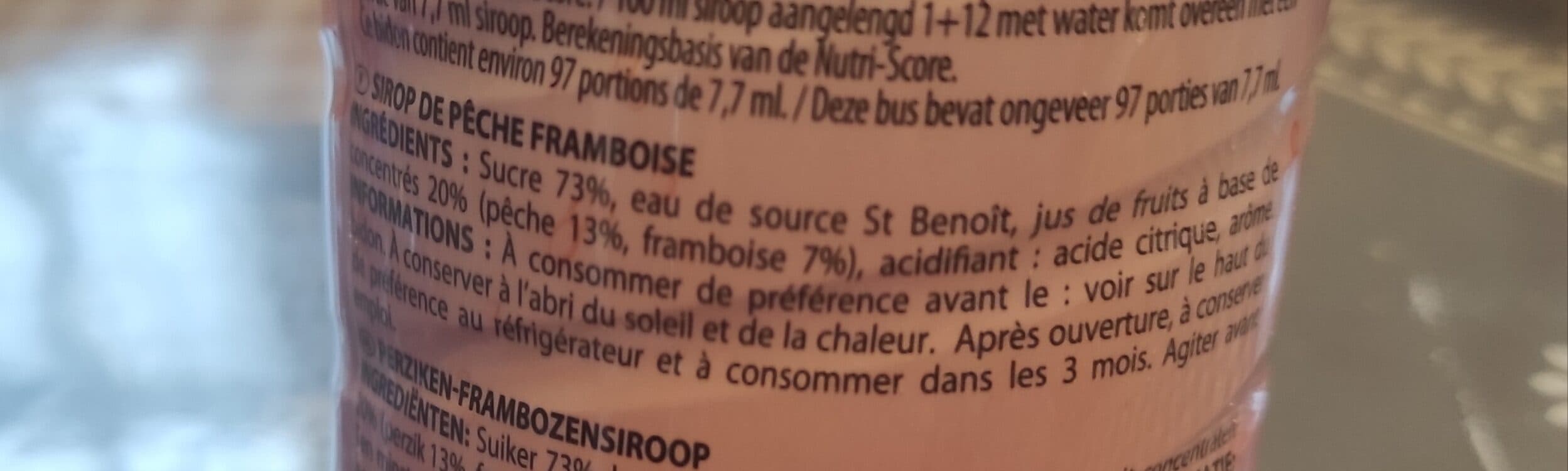 Paquito Sirop pêche framboise packshot