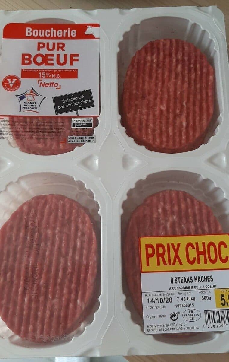 Open Food Facts Steaks hachés pur boeuf 15%mg packshot