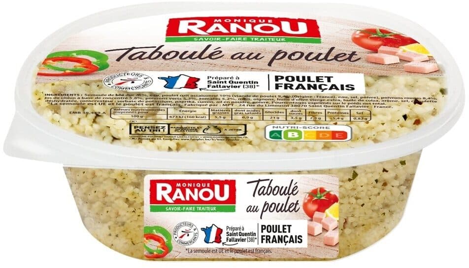 Monique Ranou Taboule poulet 300g packshot