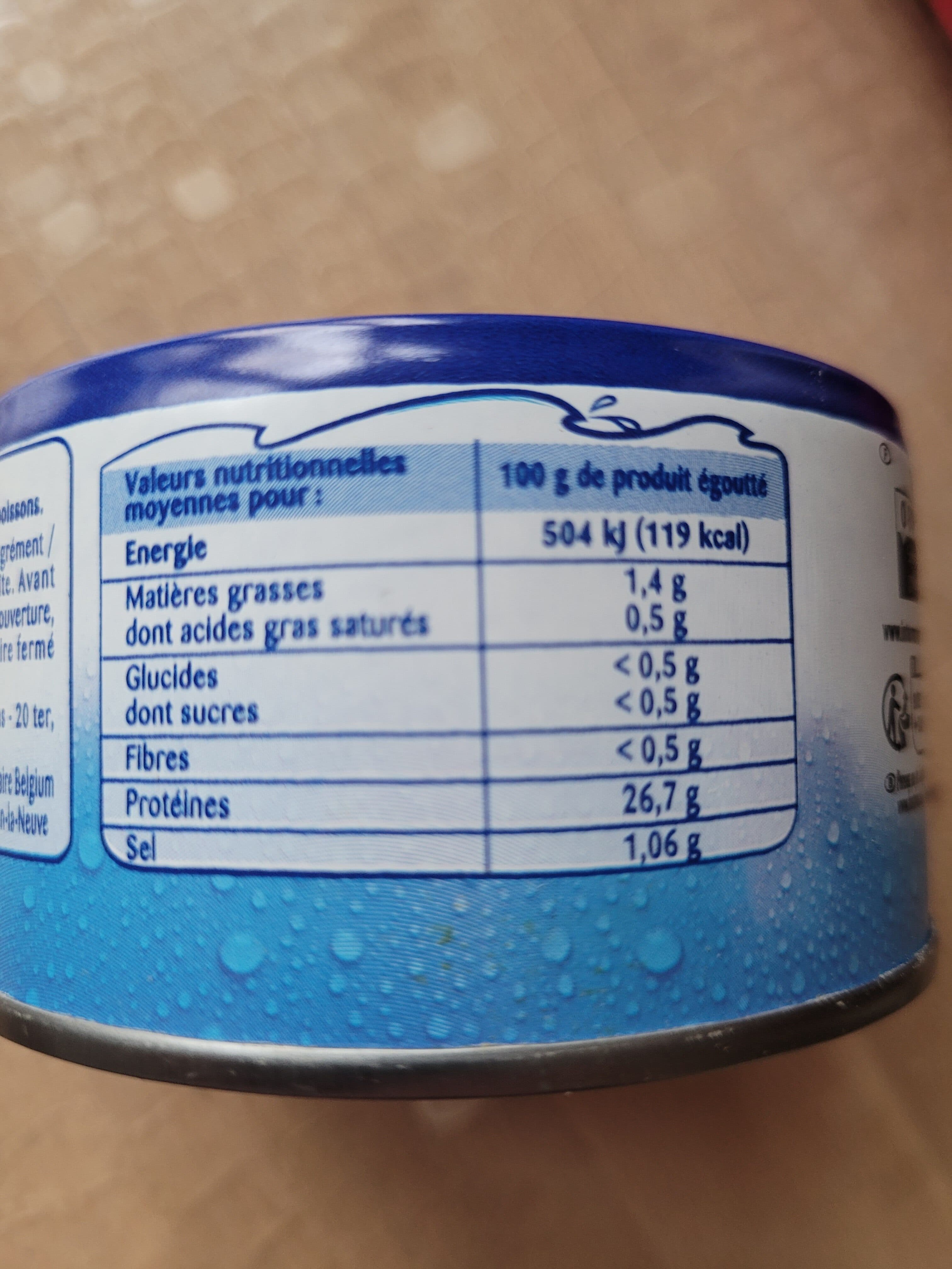 Odyssée Thon albacore au naturel tranche emboité cru 200g 140g (1/4) packshot