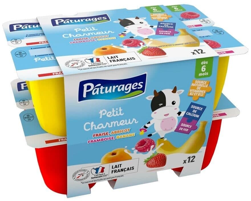 Pâturages Fromage frais aux fruits 12x50g Petit Charmeur packshot