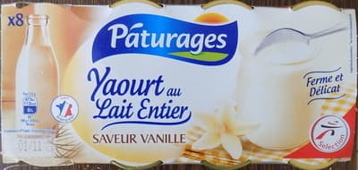 Les Mousquetaires Yaourt au Lait Entier - Saveur Vanille (x 8) packshot