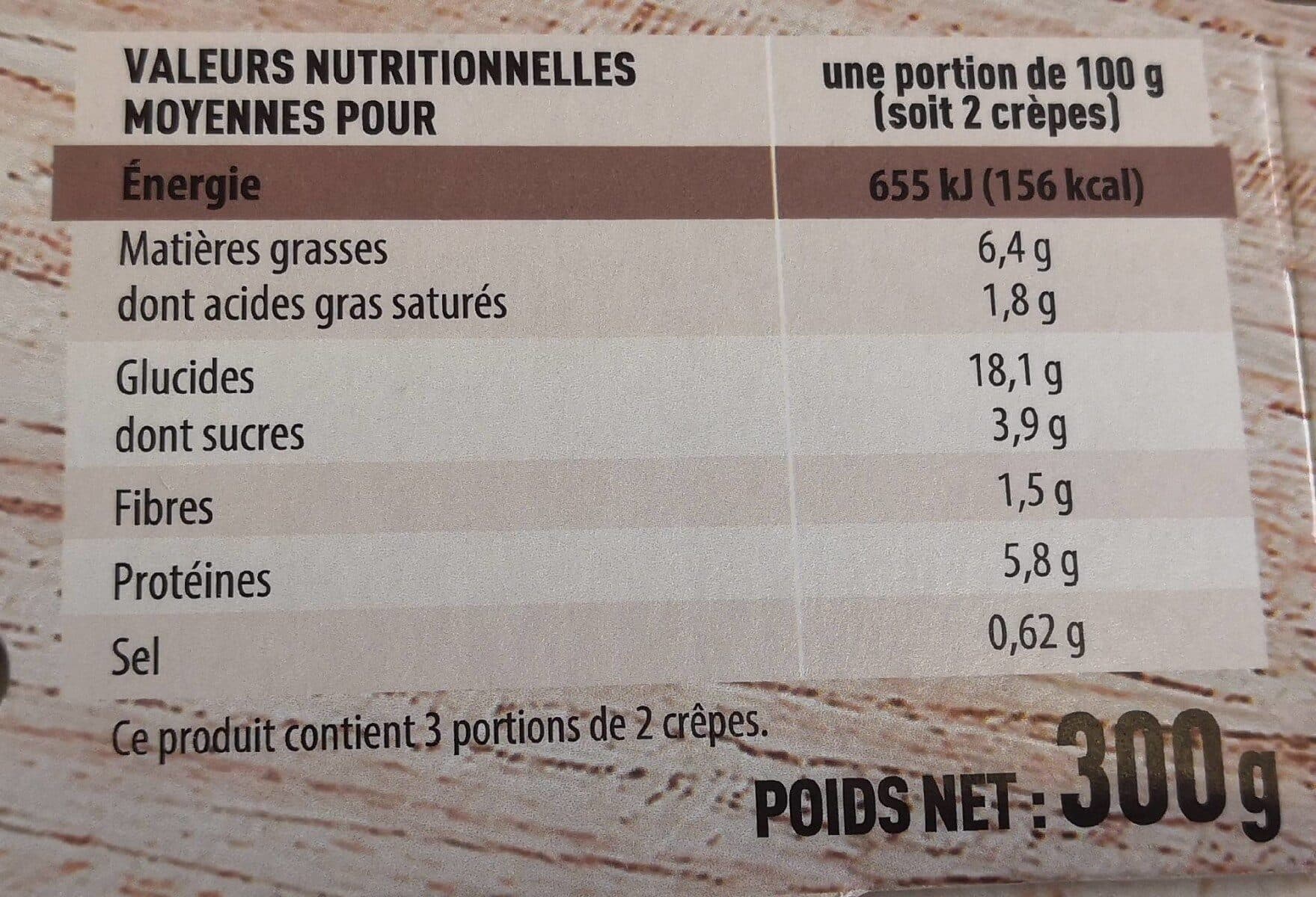 Claude leger Crêpes Jambon Champignons Fromage x6 surgelées 300g packshot