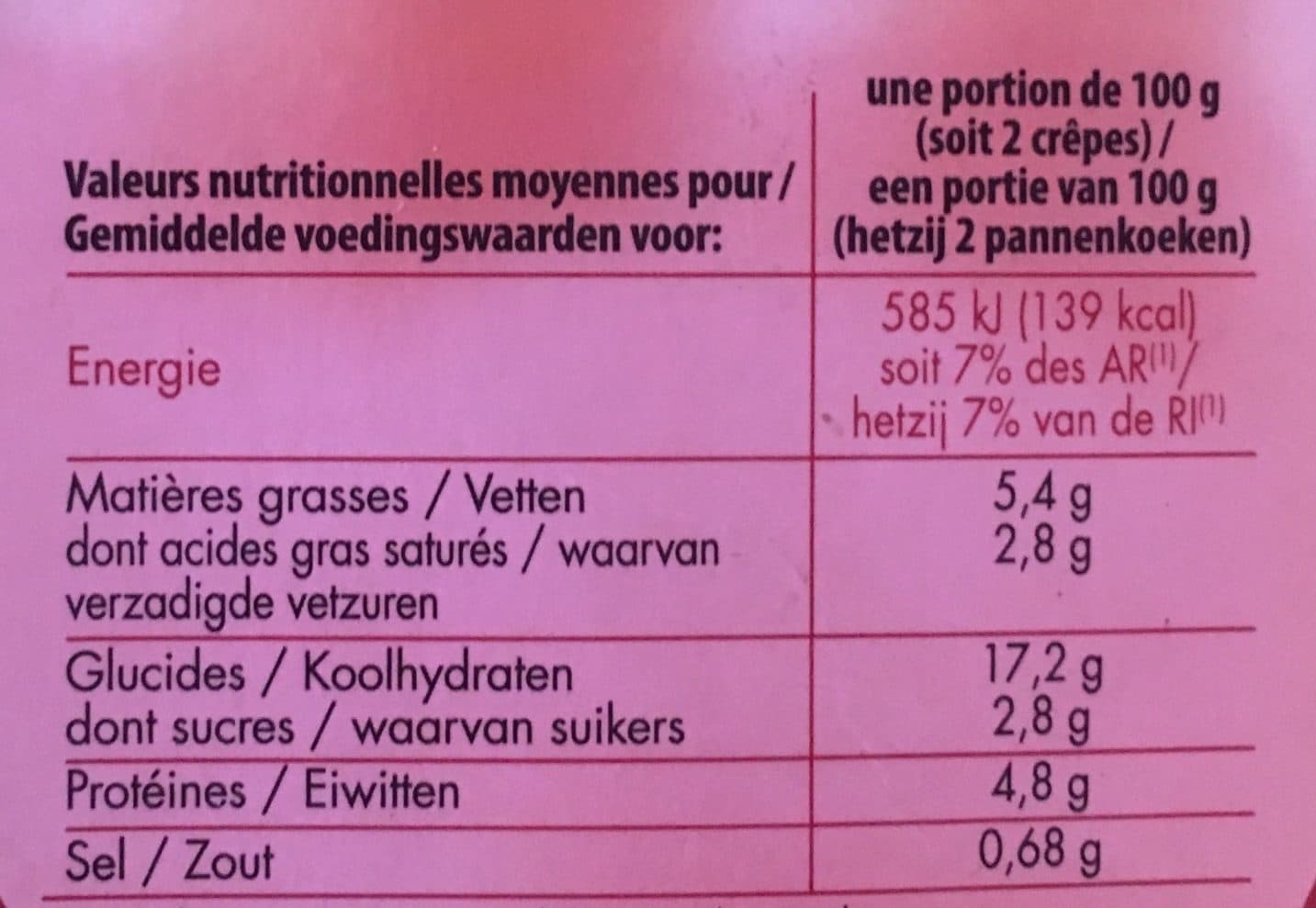 Claude Léger Crêpes Emmental x20 surgelées 1kg packshot